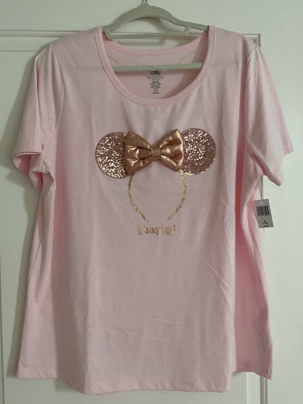 Disney Parks 2025 Rose Gold Headband Disney Ears T-shirt Size Xl NWT